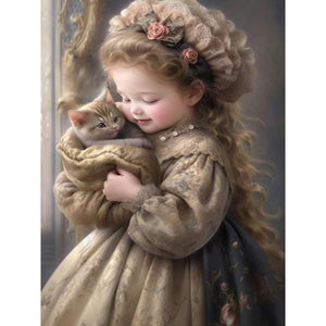 Big-Eyed Girl 30*40CM(Canvas) Full Round Drill Diamond Painting