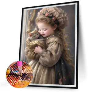Big-Eyed Girl 30*40CM(Canvas) Full Round Drill Diamond Painting
