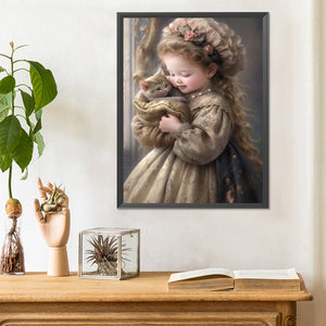 Big-Eyed Girl 30*40CM(Canvas) Full Round Drill Diamond Painting