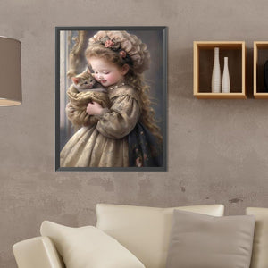 Big-Eyed Girl 30*40CM(Canvas) Full Round Drill Diamond Painting