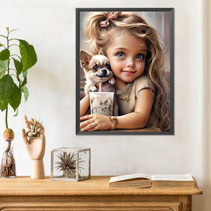 Big-Eyed Girl 30*40CM(Canvas) Full Round Drill Diamond Painting