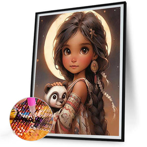 Big-Eyed Girl 30*40CM(Canvas) Full Round Drill Diamond Painting