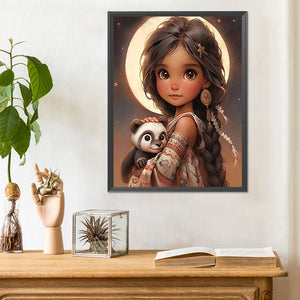 Big-Eyed Girl 30*40CM(Canvas) Full Round Drill Diamond Painting