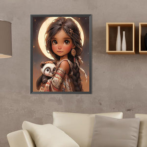 Big-Eyed Girl 30*40CM(Canvas) Full Round Drill Diamond Painting