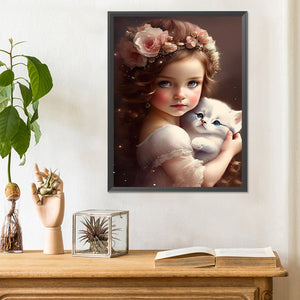 Big-Eyed Girl 30*40CM(Canvas) Full Round Drill Diamond Painting