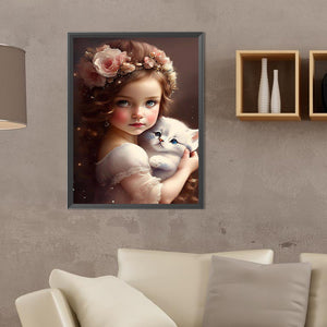 Big-Eyed Girl 30*40CM(Canvas) Full Round Drill Diamond Painting