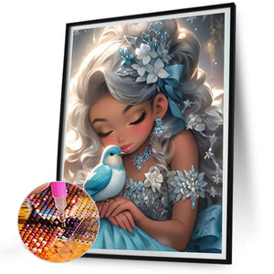 Big-Eyed Girl 30*40CM(Canvas) Full Round Drill Diamond Painting