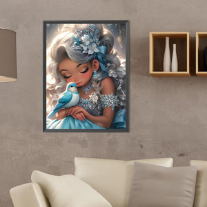 Big-Eyed Girl 30*40CM(Canvas) Full Round Drill Diamond Painting