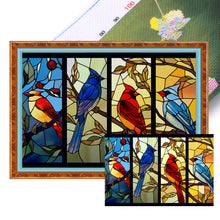 Load image into Gallery viewer, Yishu - Glass Painting - Cardinal - 60*40CM 11CT 3 Stamped Cross Stitch
