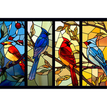 Load image into Gallery viewer, Yishu - Glass Painting - Cardinal - 60*40CM 11CT 3 Stamped Cross Stitch
