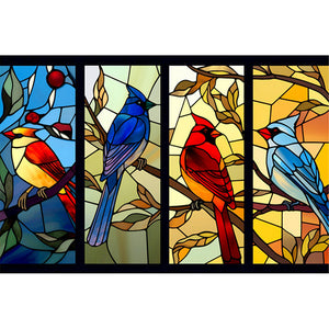 Yishu - Glass Painting - Cardinal - 60*40CM 11CT 3 Stamped Cross Stitch