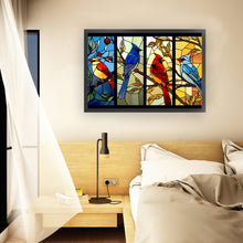Load image into Gallery viewer, Yishu - Glass Painting - Cardinal - 60*40CM 11CT 3 Stamped Cross Stitch
