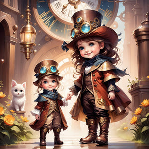 Cartoon Girl 50*50CM(Canvas) Full Round Drill Diamond Painting