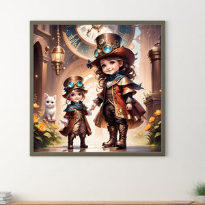 Cartoon Girl 50*50CM(Canvas) Full Round Drill Diamond Painting