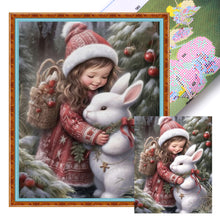 Load image into Gallery viewer, Huancan - Little Girl And Rabbit - 40*50CM 11CT 3 Stamped Cross Stitch
