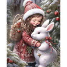 Load image into Gallery viewer, Huancan - Little Girl And Rabbit - 40*50CM 11CT 3 Stamped Cross Stitch
