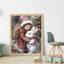 Load image into Gallery viewer, Huancan - Little Girl And Rabbit - 40*50CM 11CT 3 Stamped Cross Stitch
