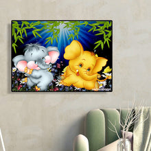 Load image into Gallery viewer, Baby Elephant 40*30CM(Canvas) Full Round Drill Diamond Painting
