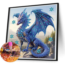 Load image into Gallery viewer, Blue Dragon 30*30CM(Canvas) Partial Special Shaped Drill Diamond Painting
