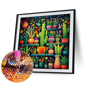 Colorful House 40*40CM(Canvas) Full Round Drill Diamond Painting