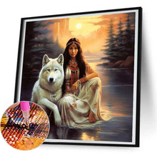 Load image into Gallery viewer, Beautiful White Wolf 30*30CM(Canvas) Full Round Drill Diamond Painting
