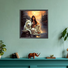 Load image into Gallery viewer, Beautiful White Wolf 30*30CM(Canvas) Full Round Drill Diamond Painting

