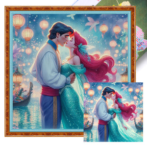 Huancan - Mermaid Princess Ariel - 30*30CM 18CT 2 Stamped Cross Stitch