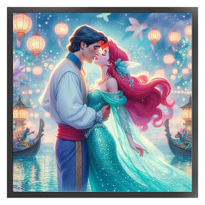 Huancan - Mermaid Princess Ariel - 30*30CM 18CT 2 Stamped Cross Stitch