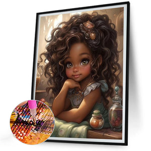 Little Doll 30*40CM(Canvas) Full Round Drill Diamond Painting