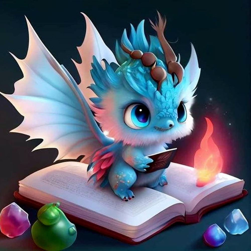 Blue Dinosaur 30*30CM(Canvas) Full Round Drill Diamond Painting