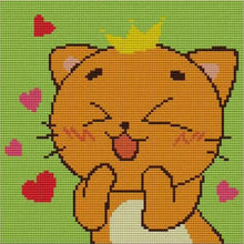 Load image into Gallery viewer, Joy Sunday - Crown Cat - 25*25CM 14CT 2 Stamped Cross Stitch
