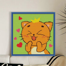 Load image into Gallery viewer, Joy Sunday - Crown Cat - 25*25CM 14CT 2 Stamped Cross Stitch
