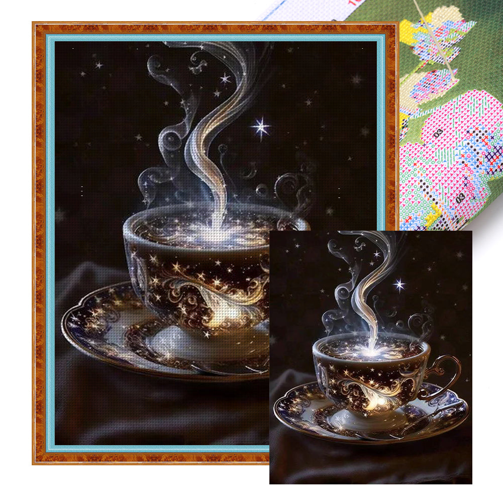 Yishu - Fragrant Coffee - 50*60CM 11CT 3 Stamped Cross Stitch