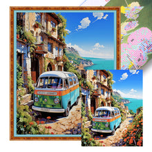 Load image into Gallery viewer, Yishu - Car In A Seaside Town - 50*60CM 11CT 3 Stamped Cross Stitch
