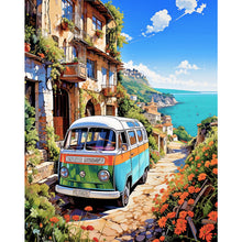Load image into Gallery viewer, Yishu - Car In A Seaside Town - 50*60CM 11CT 3 Stamped Cross Stitch
