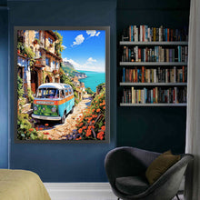 Load image into Gallery viewer, Yishu - Car In A Seaside Town - 50*60CM 11CT 3 Stamped Cross Stitch

