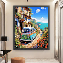 Load image into Gallery viewer, Yishu - Car In A Seaside Town - 50*60CM 11CT 3 Stamped Cross Stitch
