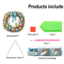 Load image into Gallery viewer, Easter Wreath Theme 2D Flat DIY Chicken Diamond Art Pendant Door Home Decoration
