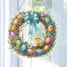 Load image into Gallery viewer, Easter Wreath Theme 2D Flat DIY Chicken Diamond Art Pendant Door Home Decoration
