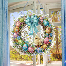 Load image into Gallery viewer, Easter Wreath Theme 2D Flat DIY Chicken Diamond Art Pendant Door Home Decoration
