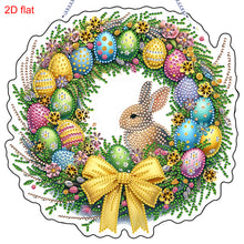 Load image into Gallery viewer, Easter Wreath Theme 2D Flat DIY Rabbit Diamond Art Pendant Door Home Decoration
