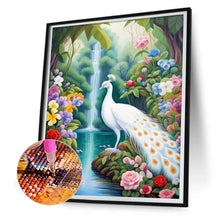 Load image into Gallery viewer, White Peacock By The Forest Lake 30*40CM(Canvas) Full Round Drill Diamond Painting
