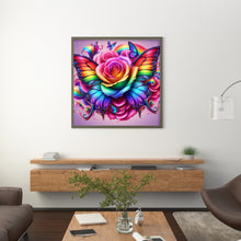 Load image into Gallery viewer, Rainbow Roses And Butterflies 30*30CM(Canvas) Full Round Drill Diamond Painting
