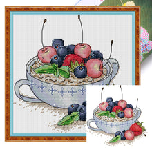 Load image into Gallery viewer, Joy Sunday - Fruit Oatmeal Tea - 20*19CM 14CT 2 Stamped Cross Stitch
