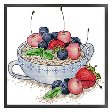 Load image into Gallery viewer, Joy Sunday - Fruit Oatmeal Tea - 20*19CM 14CT 2 Stamped Cross Stitch
