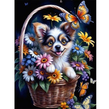 Load image into Gallery viewer, Dog In A Basket 30*40CM(Canvas) Full Round Drill Diamond Painting
