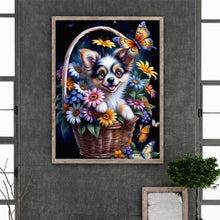 Load image into Gallery viewer, Dog In A Basket 30*40CM(Canvas) Full Round Drill Diamond Painting
