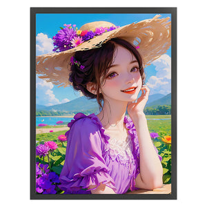 Mona Lisa Brand - Purple Fairy Girl - 43*57CM 11CT 3 Stamped Cross Stitch