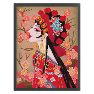 Spring Brand - Peking Opera Hua Dan - 50*65CM 11CT 3 Stamped Cross Stitch
