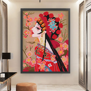 Spring Brand - Peking Opera Hua Dan - 65*90CM 11CT 3 Stamped Cross Stitch